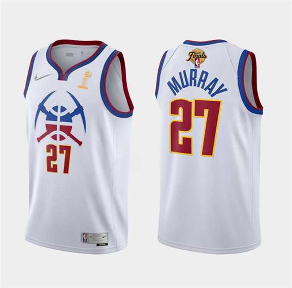 Mens Denver Nuggets #27 Jamal Murray White 2023 Finals Champions Earned Edition Stitched Basketball Jersey->denver nuggets->NBA Jersey